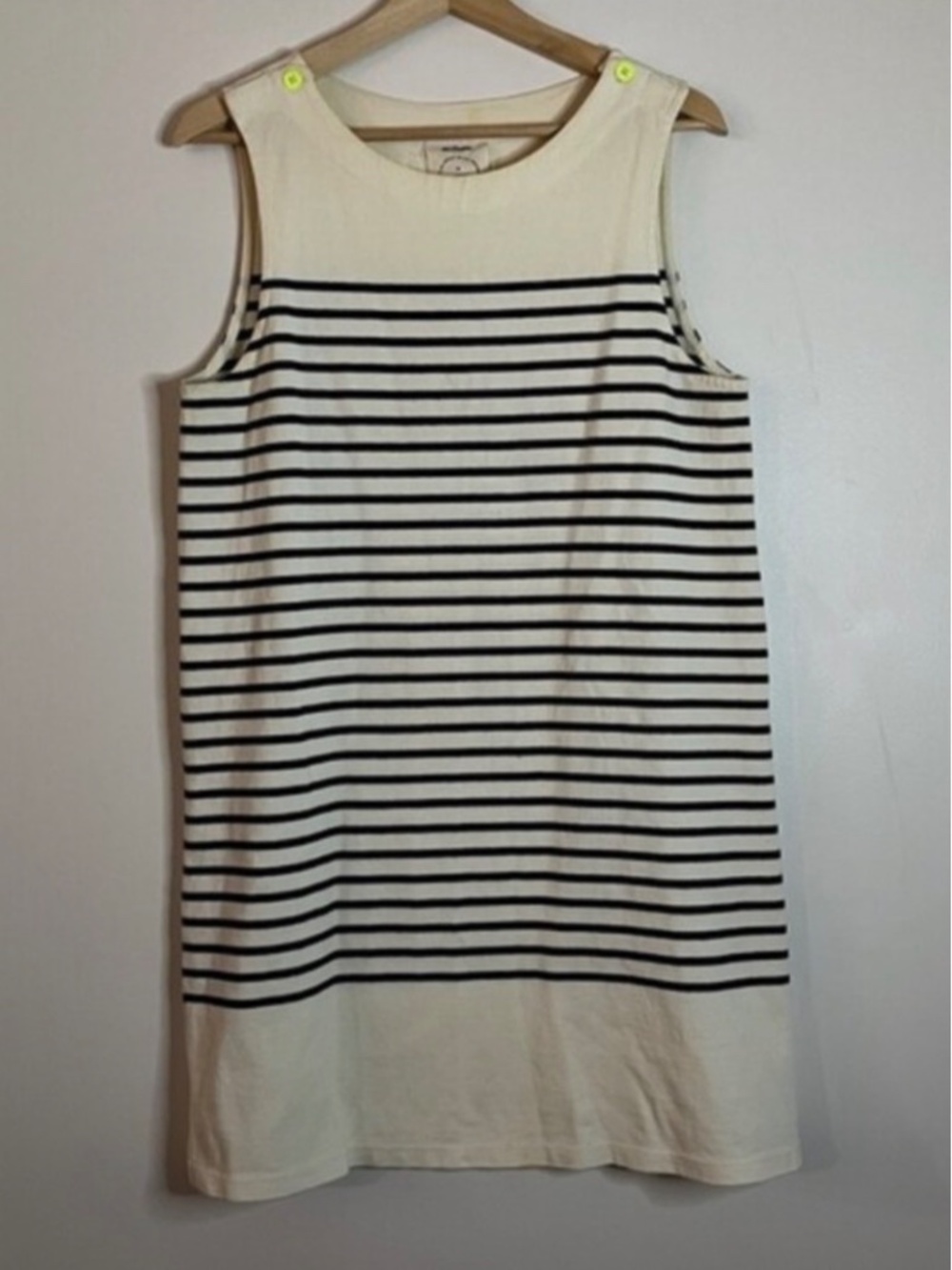 AlliHop Black & White Striped Sleeveless Knit Shift Dress Size M - Picture 13 of 13
